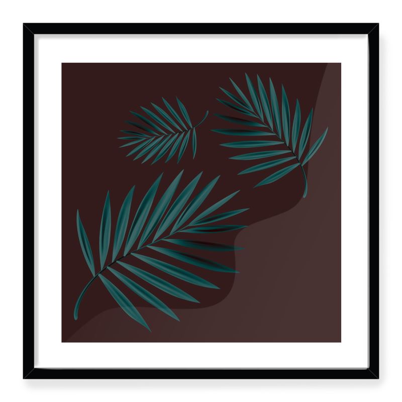 Doroteo Design Tropical Leaves Collection Home Decor Wall Art Print Frame