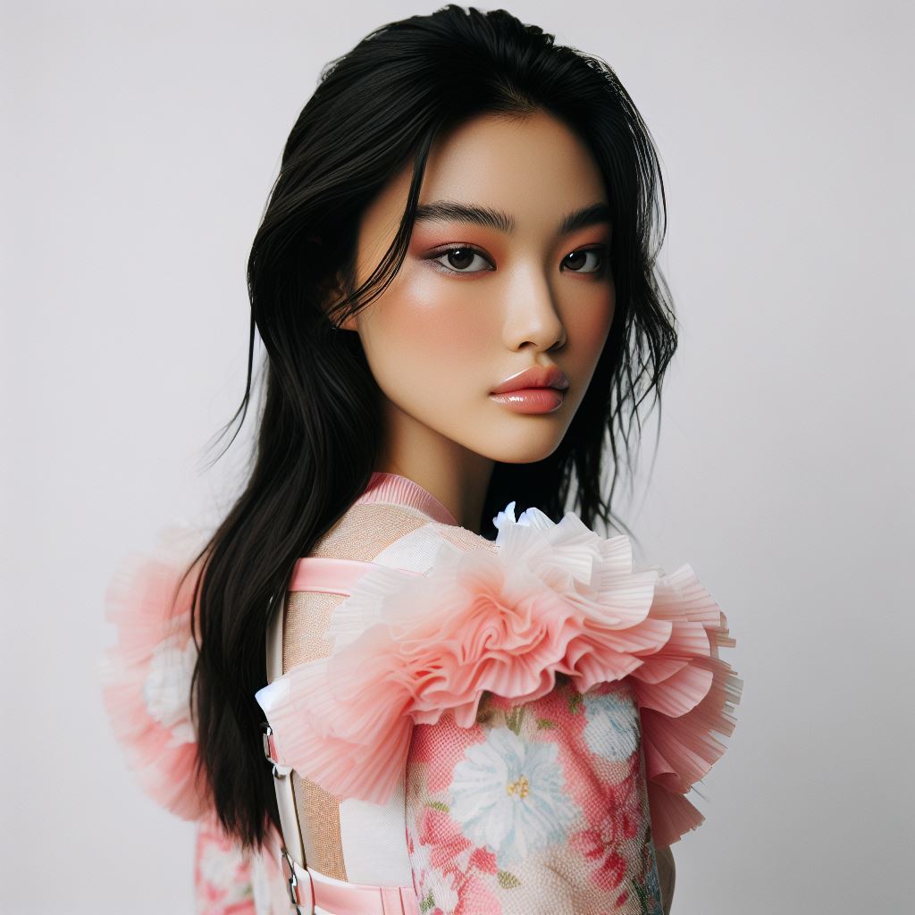 Luxury Chanel Fashion Dress on Asian Model